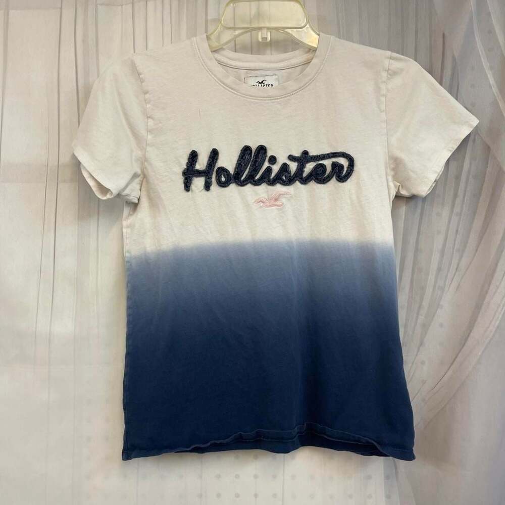 Hollister Ombre Dip Dye Applique Logo Baby Tee